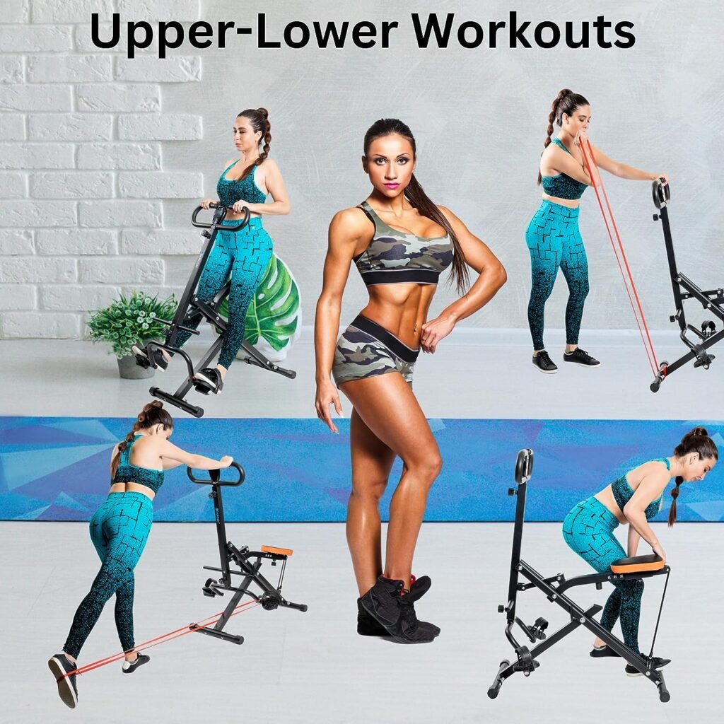 DARCON Squat Machine Exercise Equipment - Squat Ab Rowing Machine for Abs - Home Workout Equipment for Women-Men, Power Rider Row Squat for Glutes, Legs and Full Body Workouts