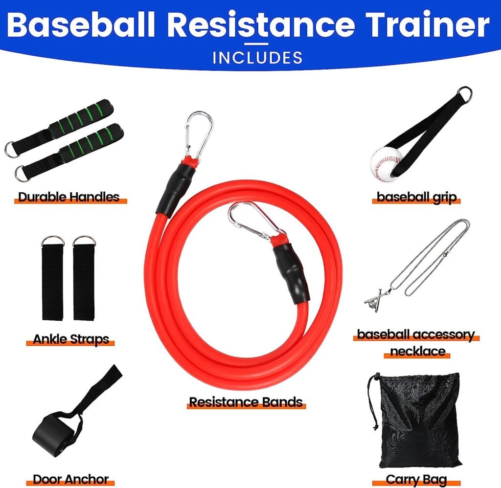 Davllin Baseball Resistance Trainer,Training Aid for Baseball Softball Pitchers,Interchangeable Grips to Build Arm Strength,Arm Bands for Baseball Players,Baseball Throwing Trainer,Great to Warm-Up