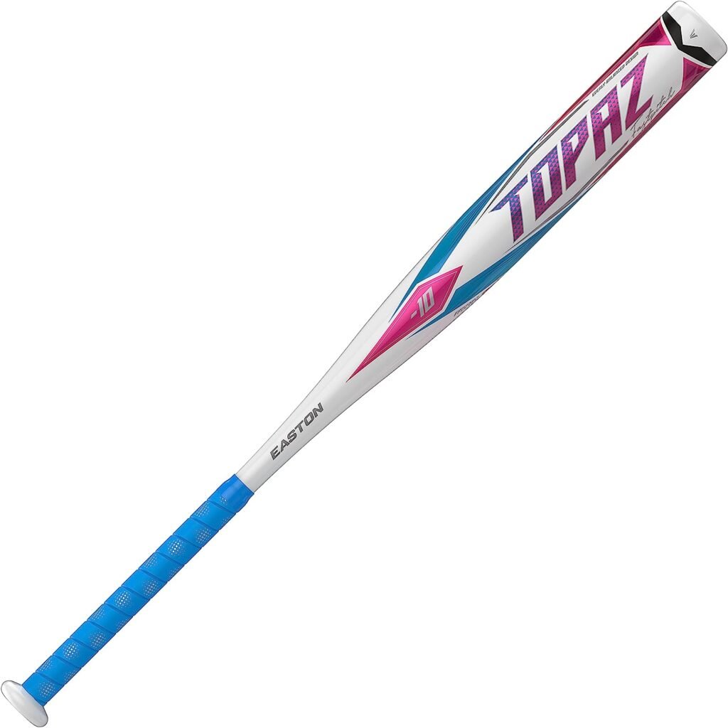 Easton TOPAZ Fastpitch Softball Bat | -10 | 1 Pc. Aluminum | Approved for All Fields