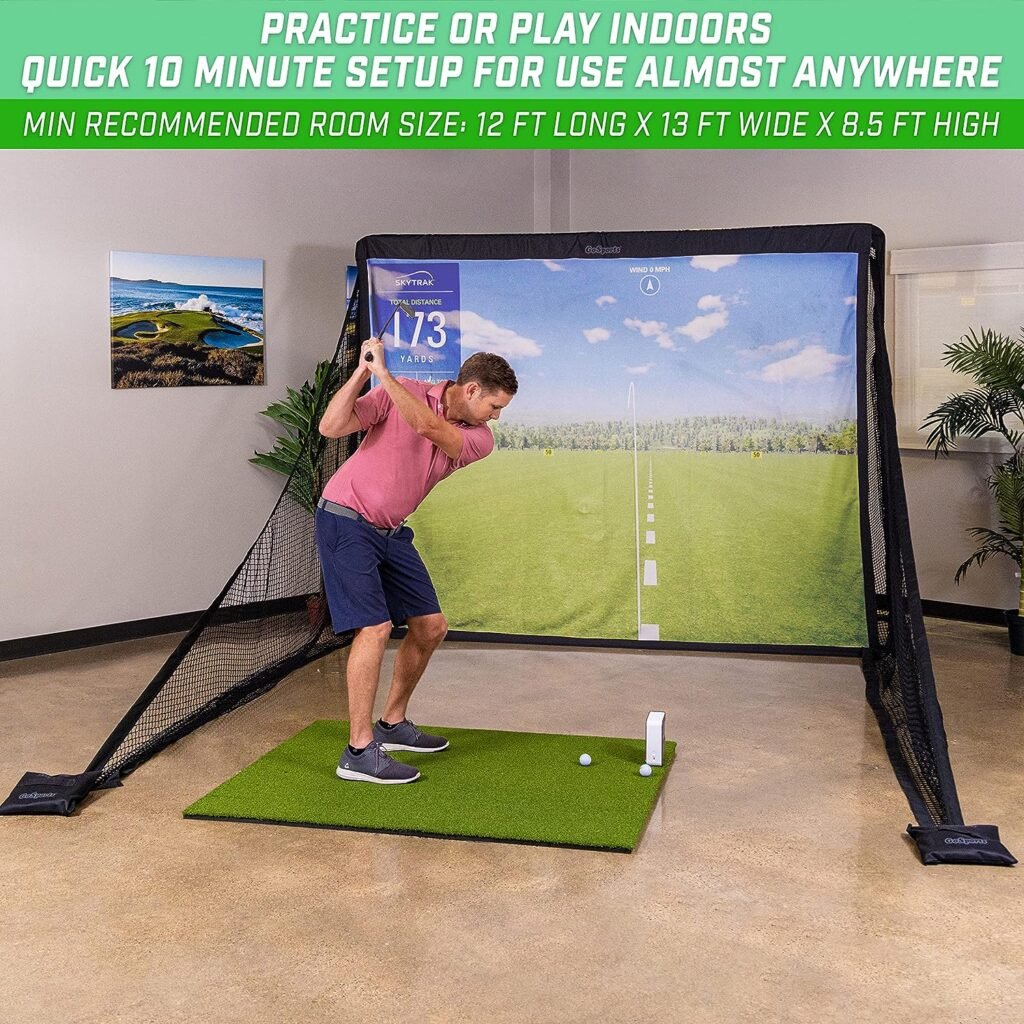 GoSports Golf Simulator Practice Bundle - Choose 10 or 7 Size