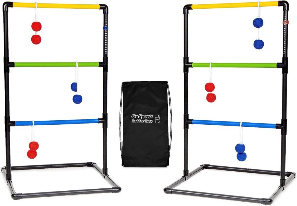 GoSports Ladder Toss Indoor  Outdoor Game Set with 6 Soft Rubber Bolo Balls and Travel Carrying Case - Choose Pro or Classic