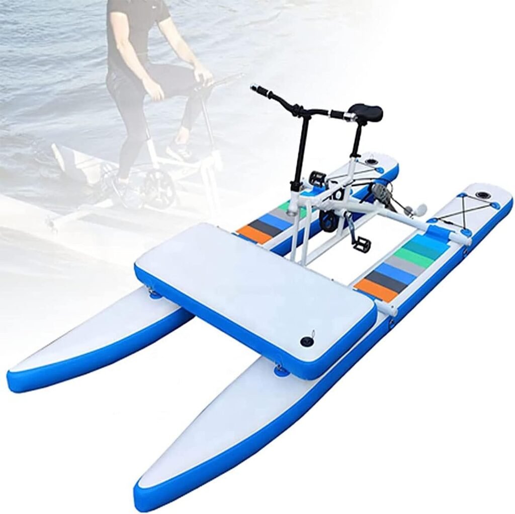 MDPEN Water Leisure Bicycles, Inflatable Bicycle,Sports Fishing Touring,Inflatable Kayak Bikeboat for Lake, Outdoor Pedal Bicycle Boat, Water Touring Kayaks,Water Sports Equipment,Blue