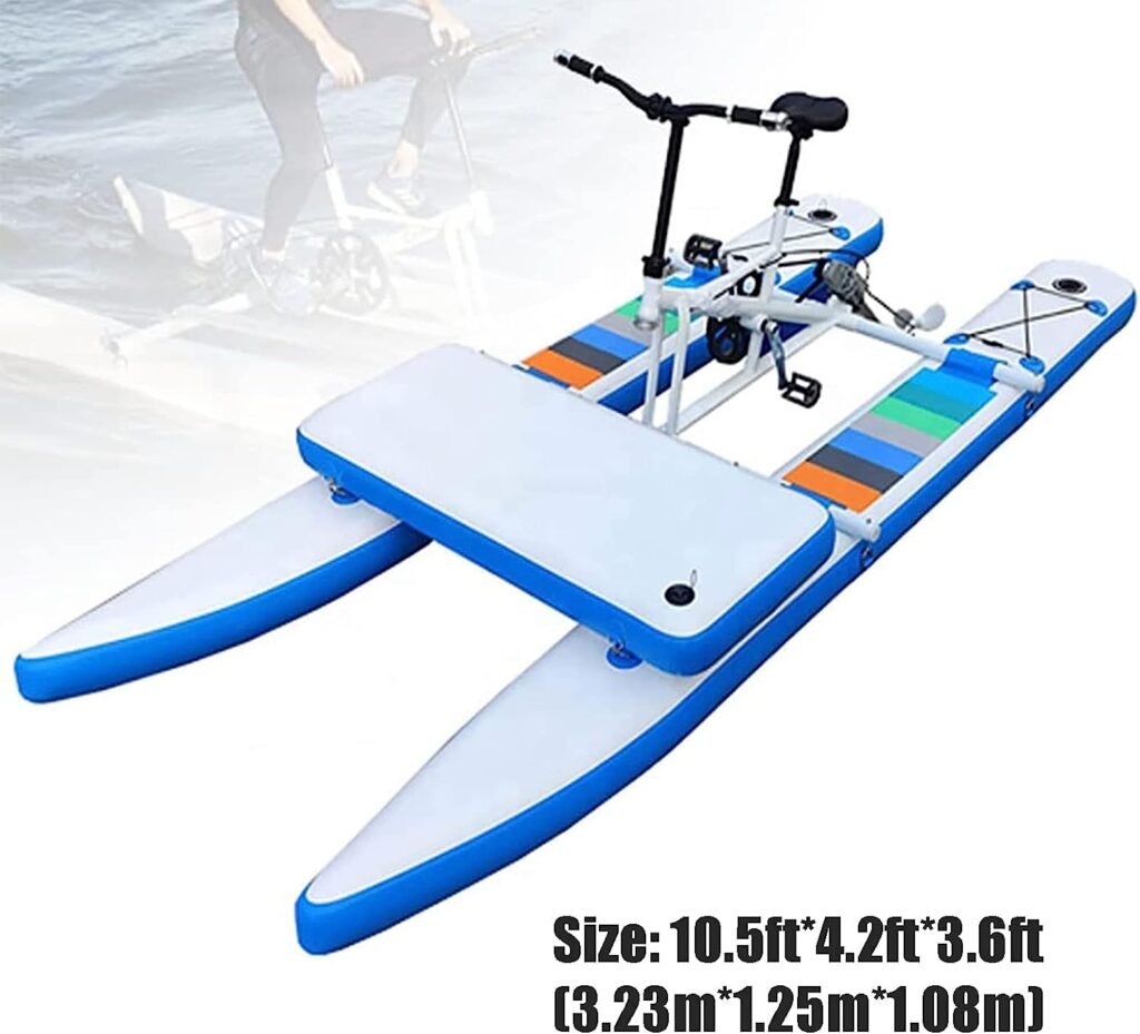 MDPEN Water Leisure Bicycles, Inflatable Bicycle,Sports Fishing Touring,Inflatable Kayak Bikeboat for Lake, Outdoor Pedal Bicycle Boat, Water Touring Kayaks,Water Sports Equipment,Blue