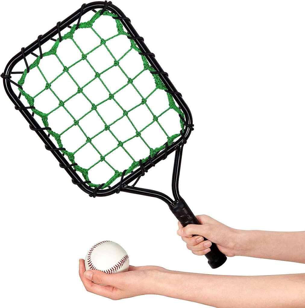 Meooeck Baseball Fungo Racket Light Weight Bat Racket 12 oz Fungo Bat Baseball Training Equipment for Coaches Youth Parents Drills Control and Accuracy Practicing, Black Green