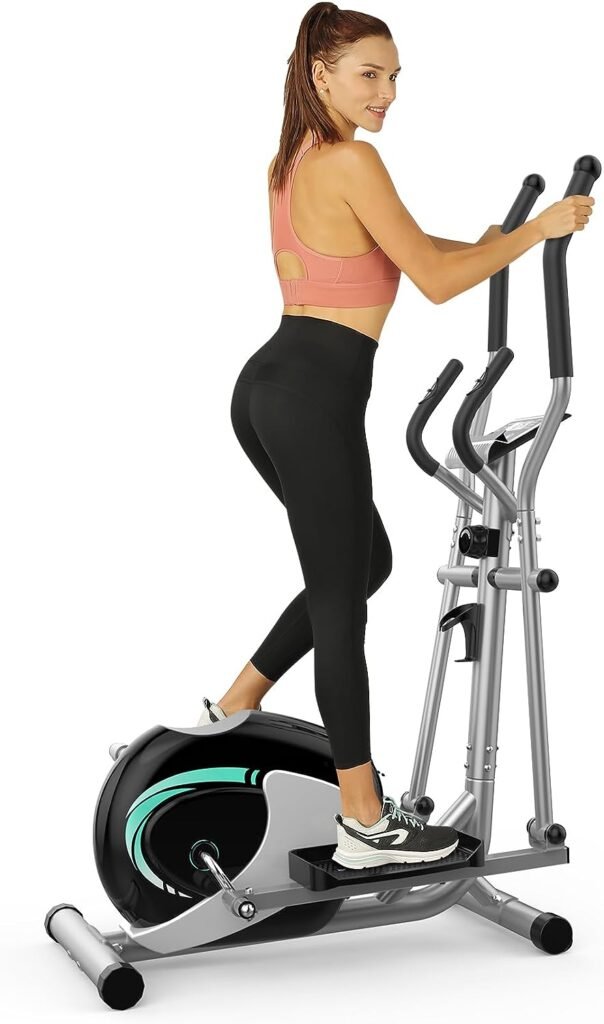 THERUN Elliptical Machines for Home Use, Ultra Quiet Magnetic Elliptical Trainer Exercise Machine, 8 Levels Adjustable Resistance Elliptical Training Machine w/LCD Monitor, Pulse Sensor