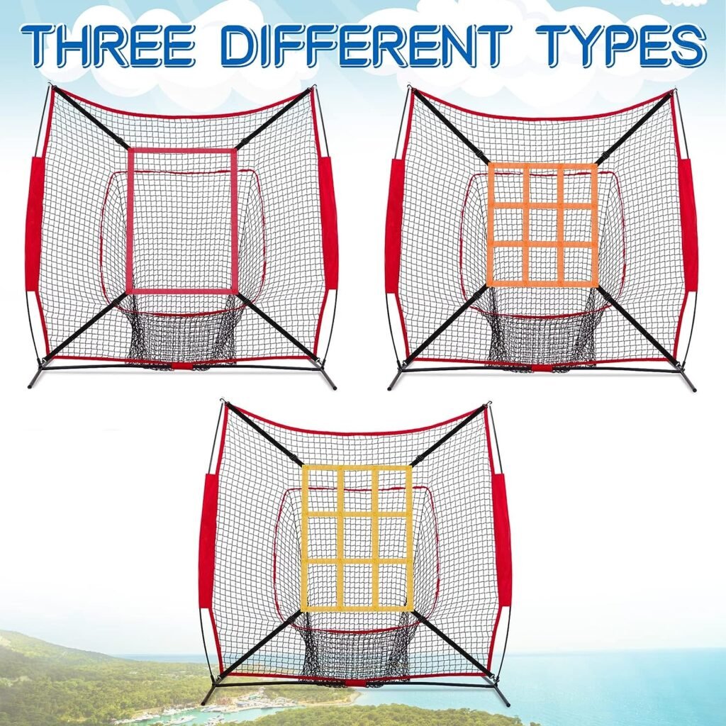 Adjustable Strike Zone Target For Baseball Net, 9 Pocket Softball Baseball Pitching Target Practice For Throwing Hitting Batting Catching Accuracy, Baseball Training Equipment For 6x6 7x7 Or 8x8ft Nets