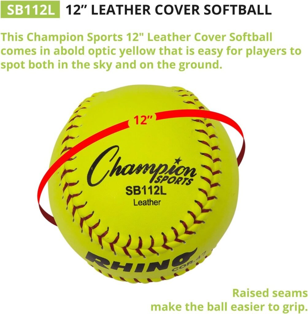Champion Sports Leather Cover Softballs