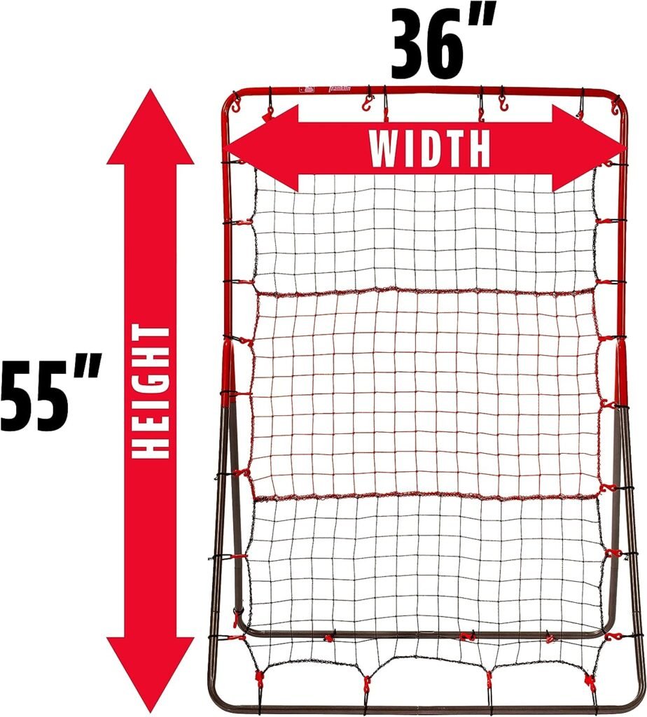 Franklin Sports Baseball Pitching Target and Rebounder Net - 2-in-1 Switch Hitter Pitch Trainer + Pitchback Net - Pitching Target with Hitter + Strikezone