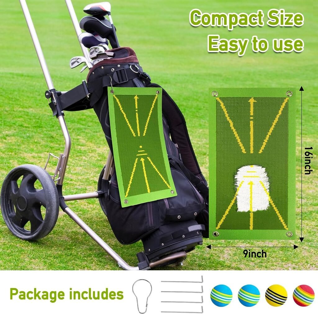 Golf Training Mat for Swing Detection - Path Visual Feedback Golf Hitting Mat - Premium Golf Practice Mats - Golf Mats Practice Outdoor Indor