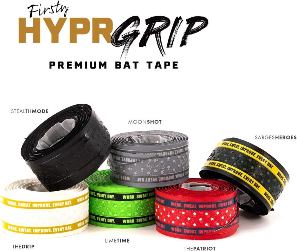HYPRGRIP Premium Bat Tape - Reverse Debossed Technology for Amazing Feel and Durability - Baseball, Softball, Fastpitch, Slowpitch, Fits All Bat Types and Sizes