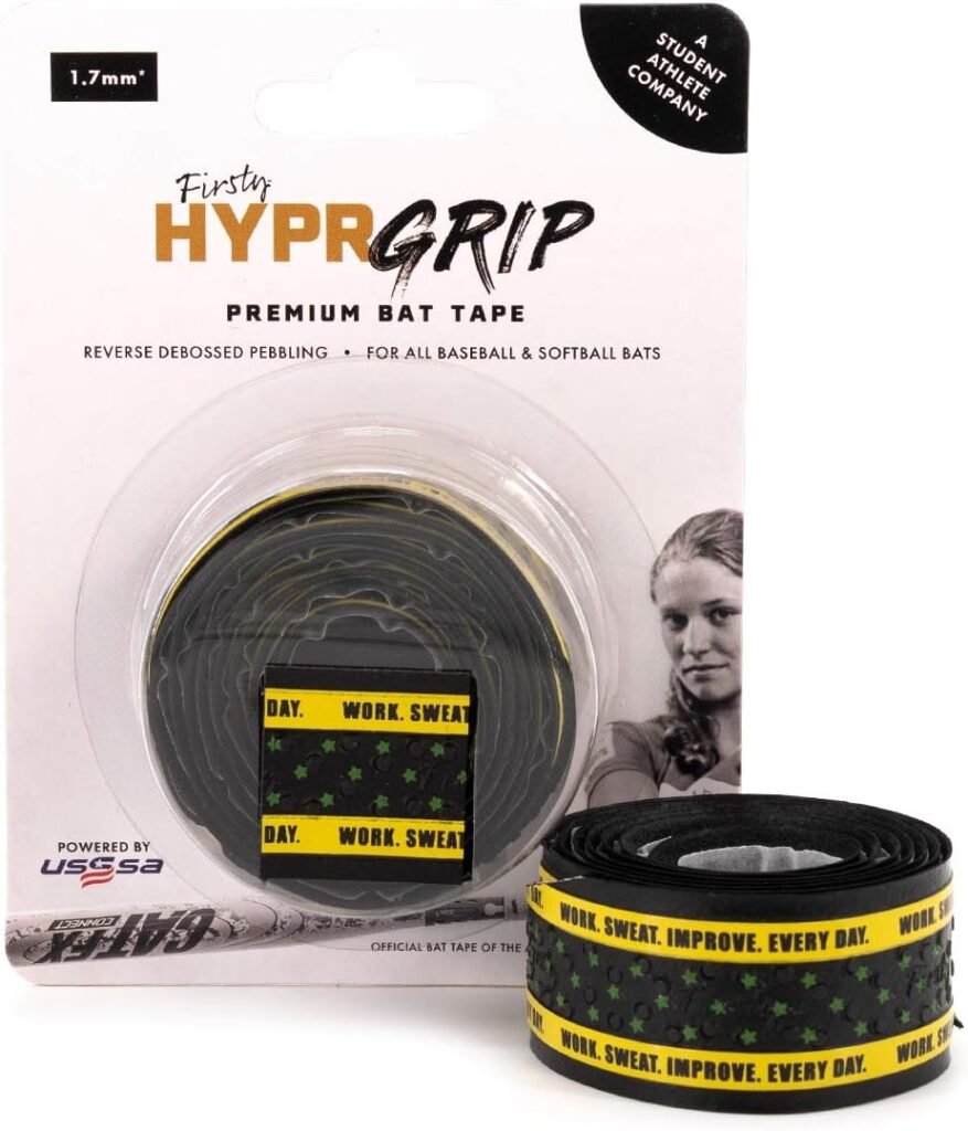 HYPRGRIP Premium Bat Tape - Reverse Debossed Technology for Amazing Feel and Durability - Baseball, Softball, Fastpitch, Slowpitch, Fits All Bat Types and Sizes