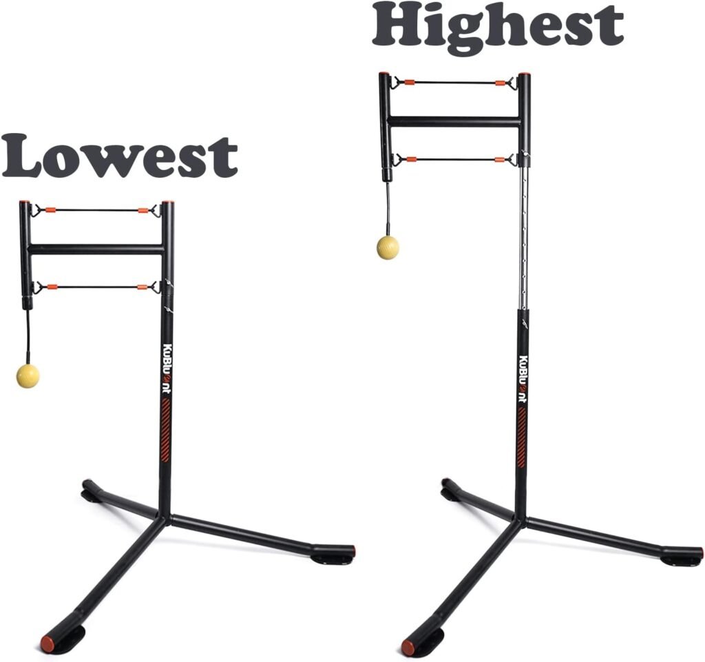 KuBluent Batting Practice  Hitting Swing Trainer System with Auto Reset Function for Baseball and Softball Training, Height Adjustable, Portable with Carrying Bag, Suitable for All Levels