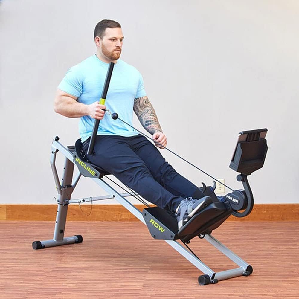 Total Gym Ergonomic Folding Incline Rowing Machine with 6 Levels of Resistance and Over 20 Workouts for Cardio and Strength Training