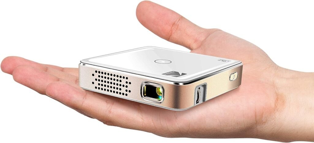 Kodak Ultra Mini Portable Projector - HD 1080p support LED DLP Rechargeable Pico Projector - 100 Display, Built-in Speaker - HDMI, USB and Micro SD - Compatible with iPhone iPad, Android Phones