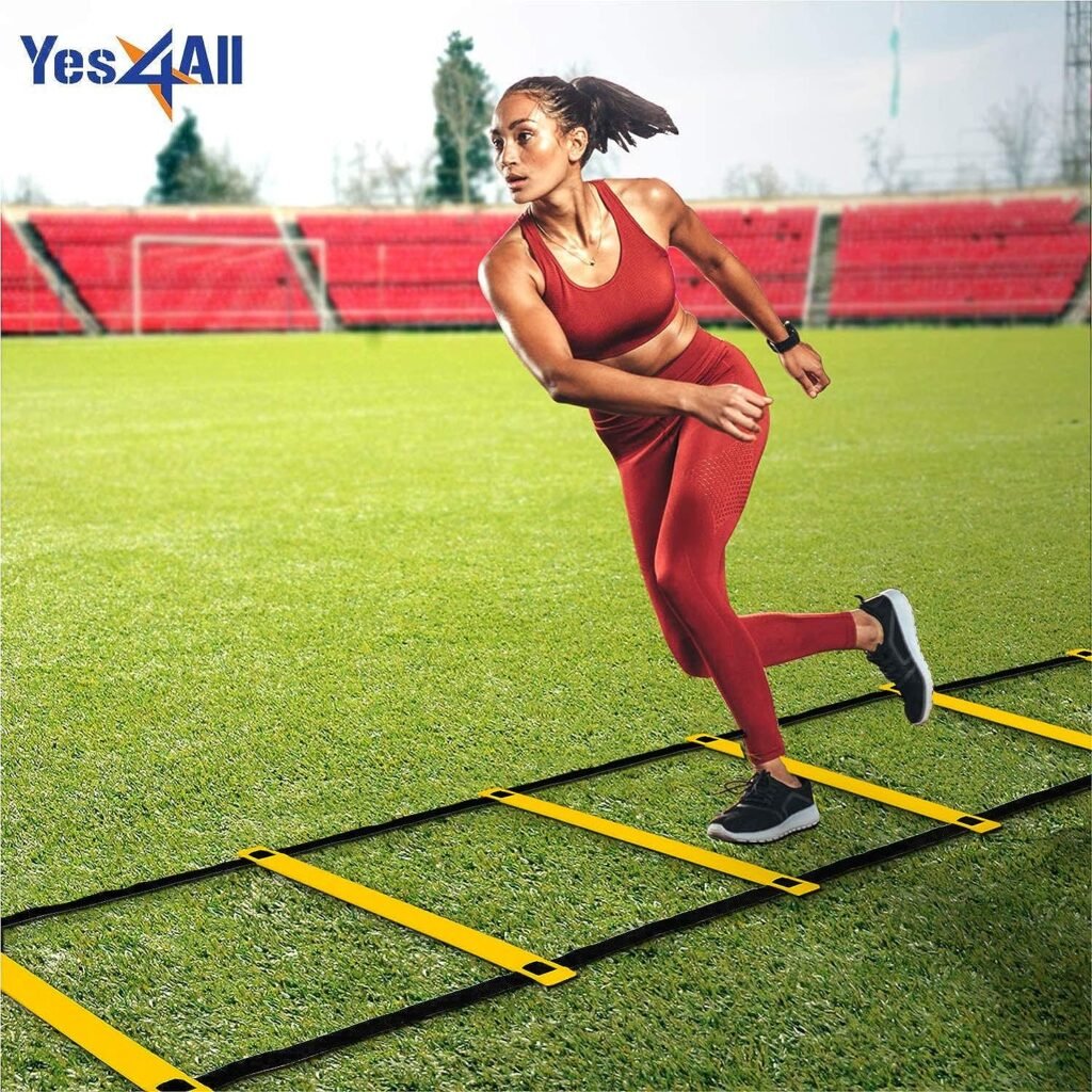 Yes4All 8-12 - 20 Rungs Agility Ladder Speed Training Equipment - Speed Ladder for Kids and Adults with Carrying Bag