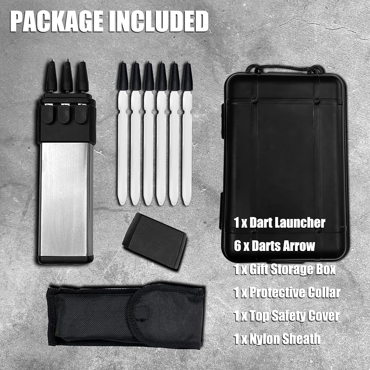 Ballistic Dart Launcher, Tactical EDC Gear Metal Darts Accurate Shooting Within 20ft for Hunting Shooting Camping Self-Defense and Survival, Adult Toy Gift W/Hard Tactical Sheath Box