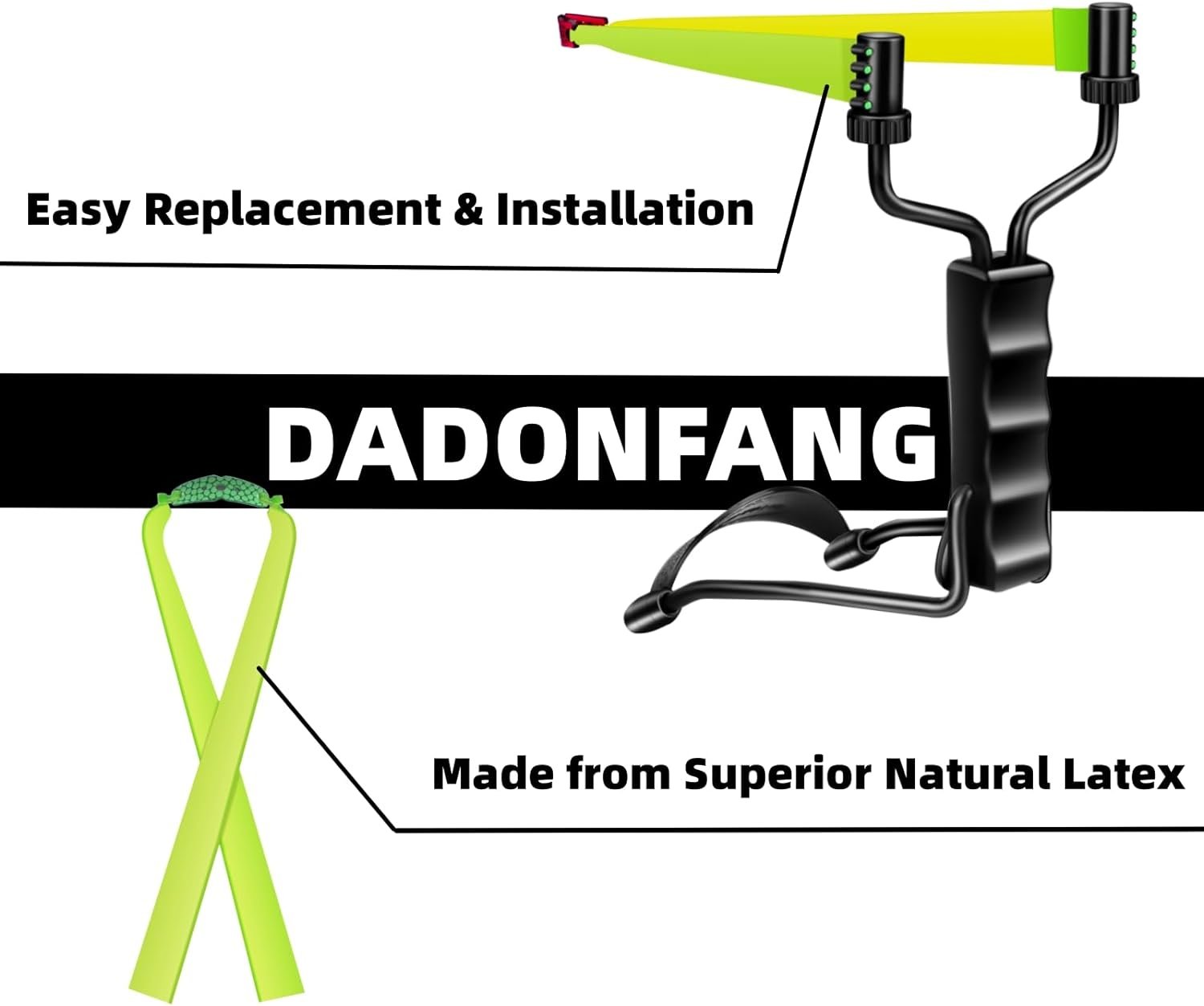 DADONFANG Hunting  Shooting Slingshot Set - A Simple but Powerful Sling Shot Gun,Powerful Wrist Rocket Slingshots for Adults, with Durable Bow, 200 Ammo, Pouch, Targets, and 6 Bands