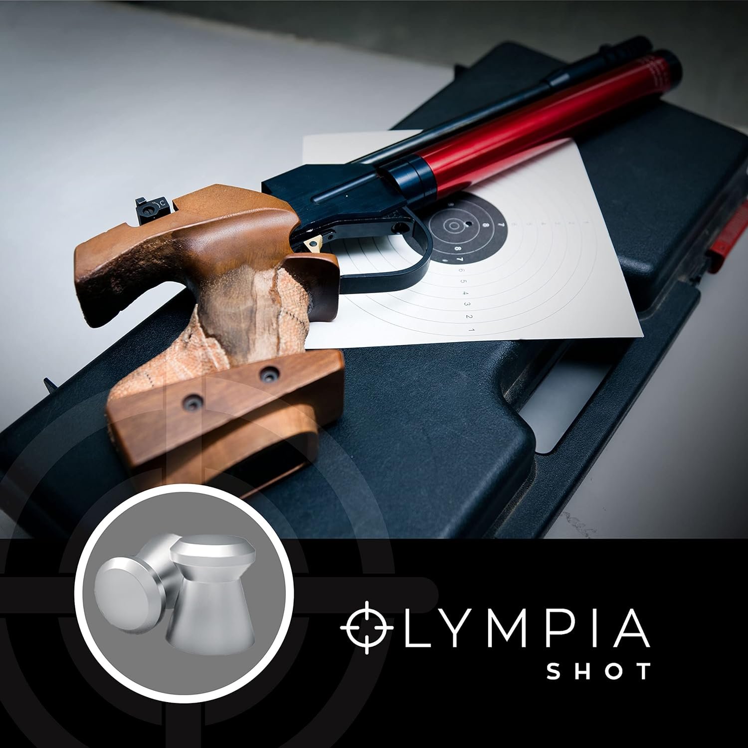 Olympia Shot Pistol Match Air Gun Pellets | .177 Caliber (4.5 mm), 8.02 gr | Flat Wadcutter Head for Competition Target Shooting | 500 Count
