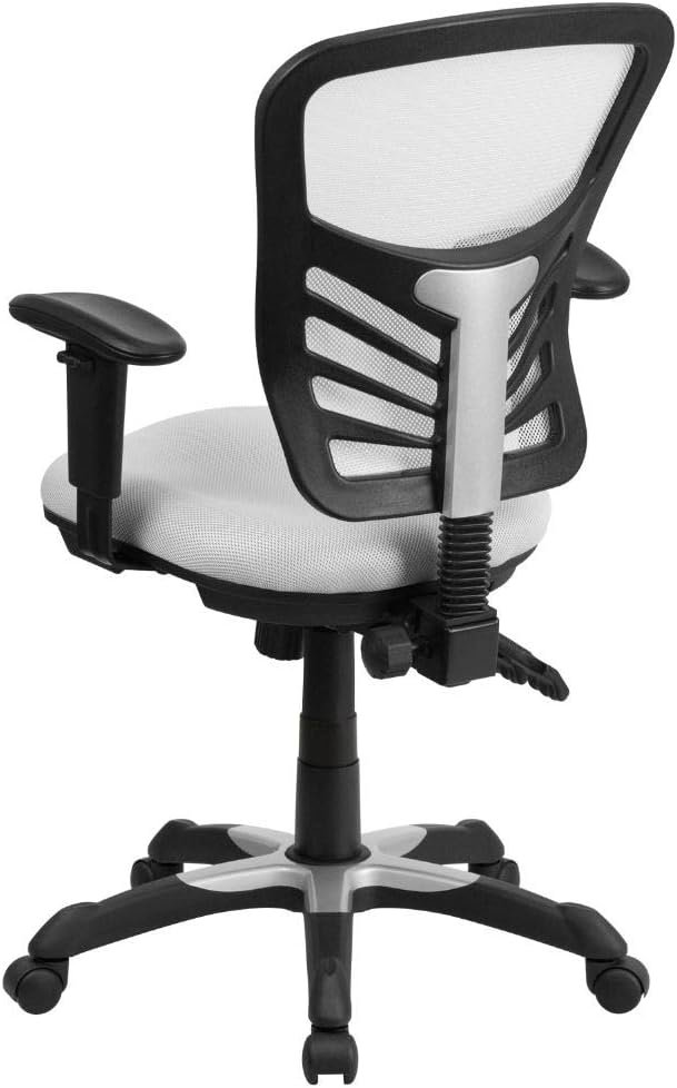 Flash Furniture Nicholas Mid-Back Black Mesh Multifunction Executive Swivel Ergonomic Office Chair with Adjustable Arms