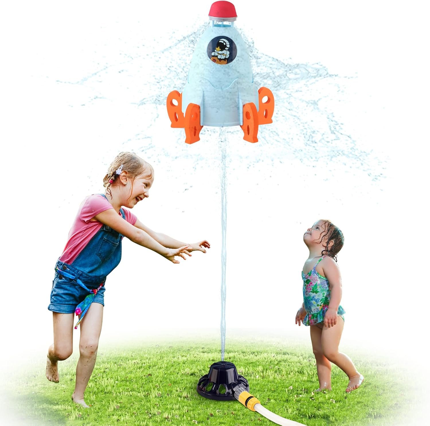 Chuchik Water Sprinkler for Kids, Toddler Outdoor Toys - Backyard Spinning Turtle Kids Sprinkler Toy - Summer Toys Splashing Fun - Sprays Up to 8ft High - Attaches to Garden Hose, Kids Outdoor Toys