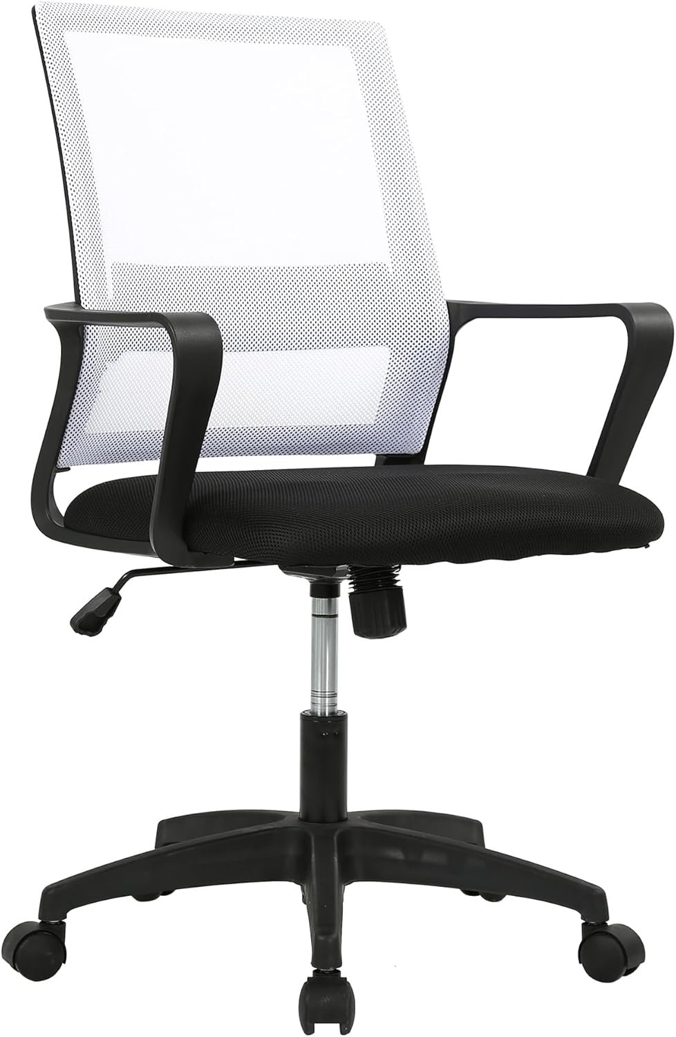 PayLessHere Office Chair Computer Chair Ergonomic Mesh Chair Mid-Back Home Office Swivel Chair Modern Desk Chair with Wheels Armrests Lumbar Support (White)