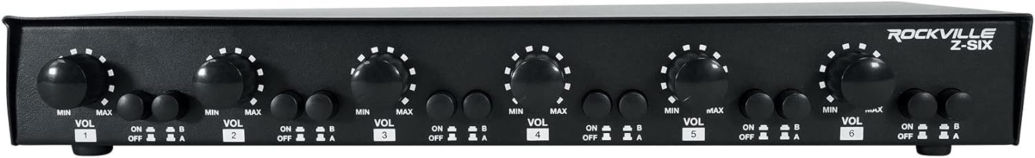 Rockville Z-SIX 2 Source 6 Zone Home/Commercial Audio Zoner w/Volume Control