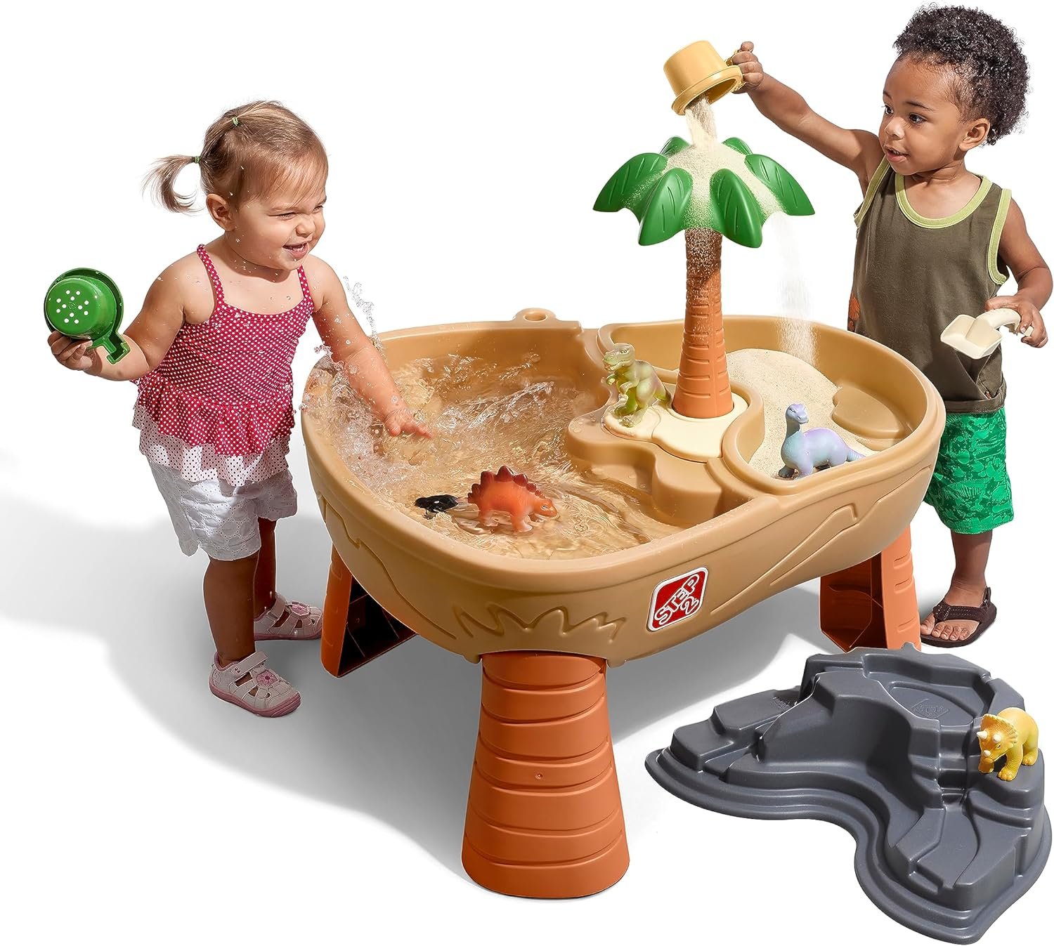 Step2 Dino Dig Sand and WaterTable, Kids Activity Sensory Playset, Summer Outdoor Toys, 7 Piece Toy Accessories, For Toddlers 2-5 Years Old