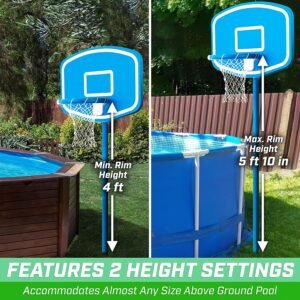 gosports splash hoop up above ground pool hoop basketball game with 2 pool basketballs and pump review