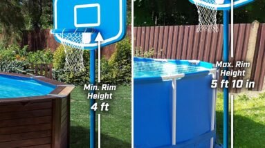 gosports splash hoop up above ground pool hoop basketball game with 2 pool basketballs and pump review