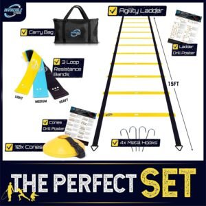 invincible fitness agility ladder set enhance speed power strength improves coordination suitable for weight loss quick 1 2