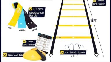 invincible fitness agility ladder set enhance speed power strength improves coordination suitable for weight loss quick 1 2