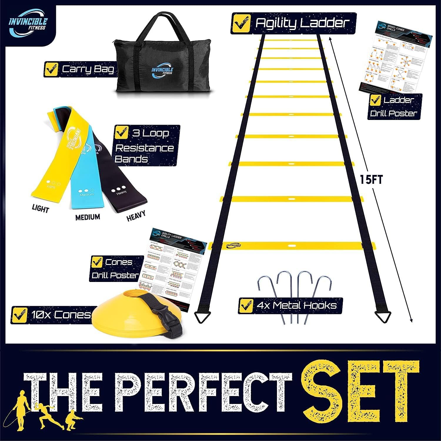 Invincible Fitness Agility Ladder Set Review