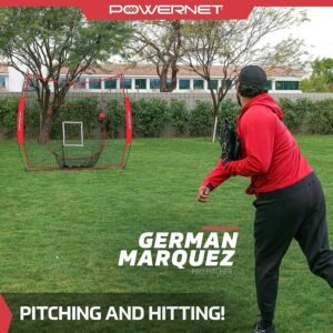 powernet 7x7 dlx practice net deluxe tee ball caddy 3 pack weighted ball strike zone bundle baseball softball coach pack 3
