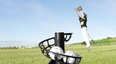 sklz catapult soft toss baseball pitching machine for batting and fielding 2