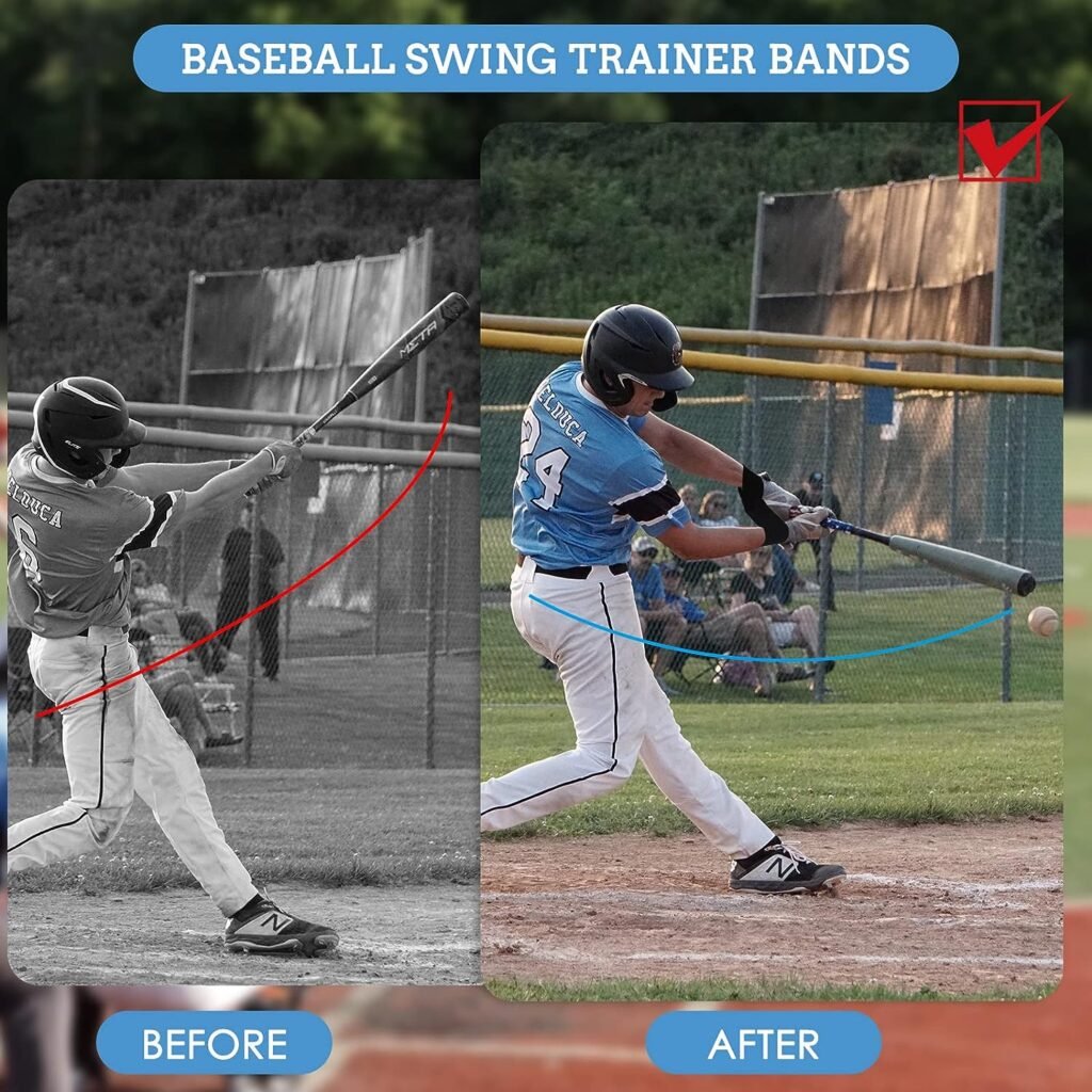 GIURKUU Baseball Swing Trainer Bands,Baseball Training Aids for Hitting,Perfect Baseball Accessories for Baseball  Softball Players