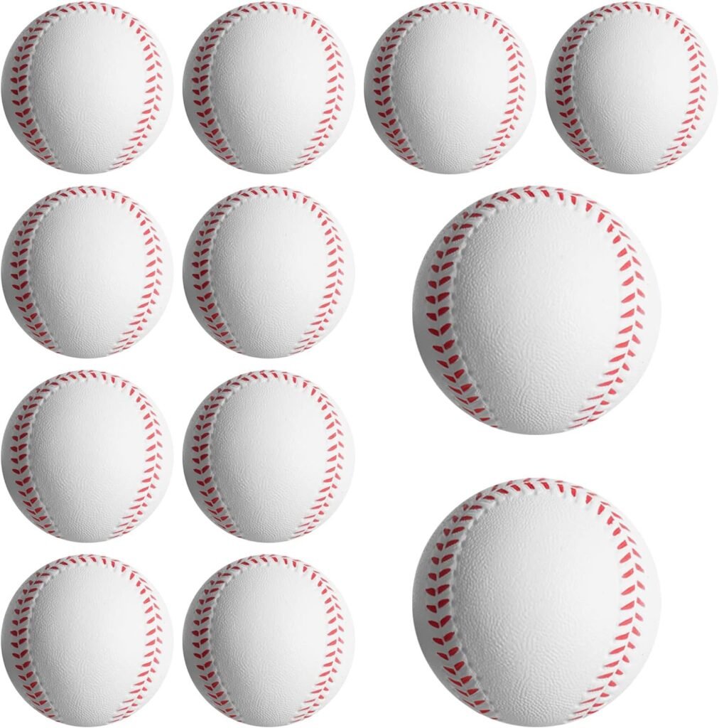 Baisidiwei Soft Baseballs, Foam Training Baseball 12 Pack for Kids Regulation Size Foam Baseballs for Soft  Safe Throwing, Catching and Batting Practice