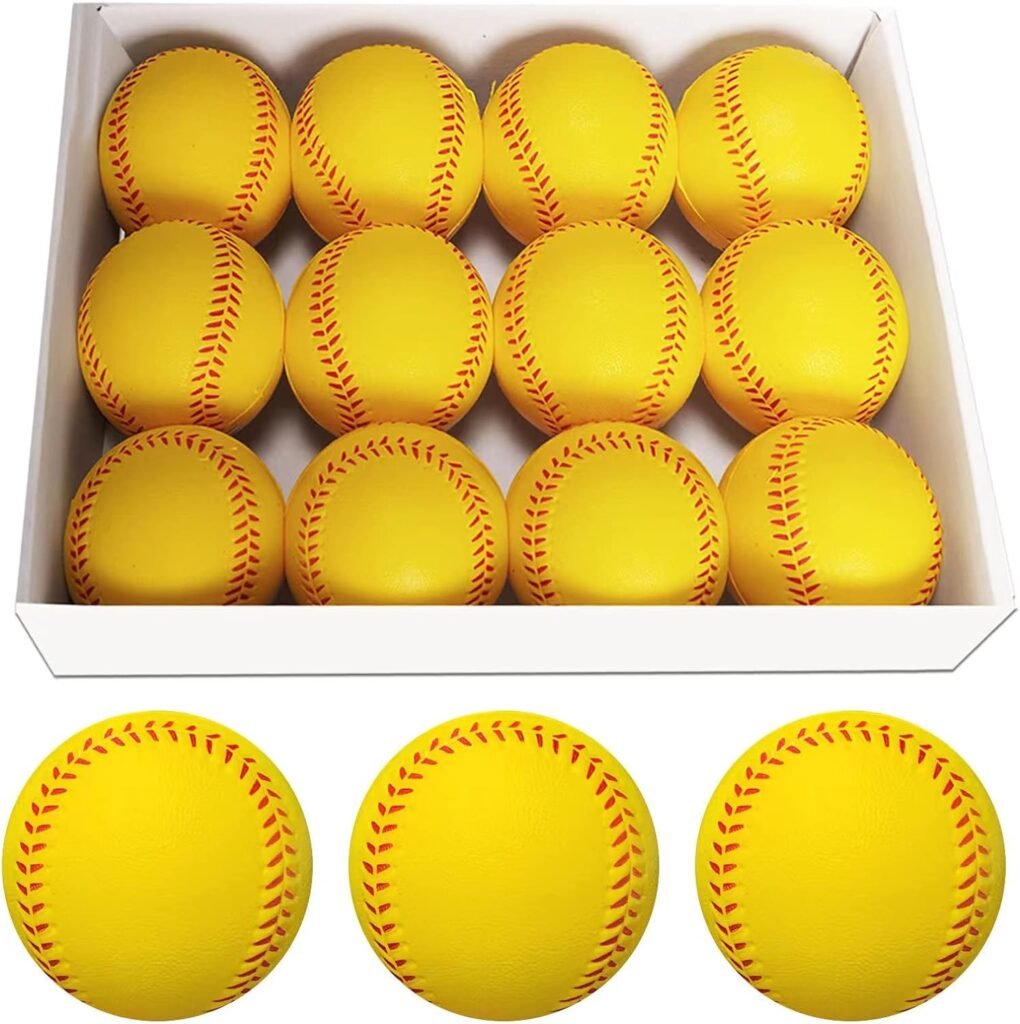 Baisidiwei Soft Baseballs, Foam Training Baseball 12 Pack for Kids Regulation Size Foam Baseballs for Soft  Safe Throwing, Catching and Batting Practice