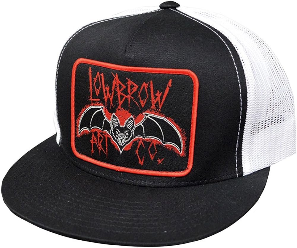 Ian McNiel Lowbrow Bat Classic Two Tone Trucker Hat Black and White