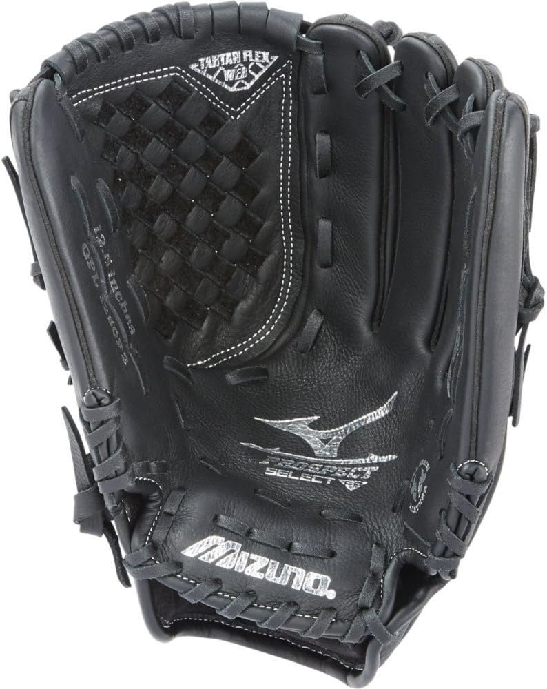 Mizuno Youth Prospect Fastpitch Softball GPL1250F2 Utility Gloves, Size 12.5, Black