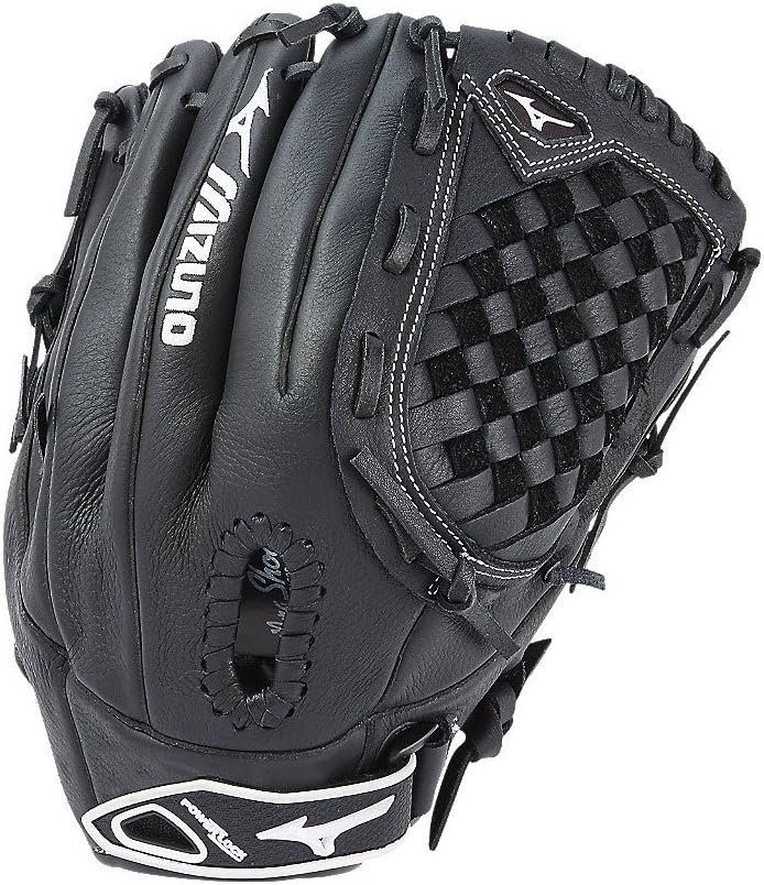 Mizuno Youth Prospect Fastpitch Softball GPL1250F2 Utility Gloves, Size 12.5, Black