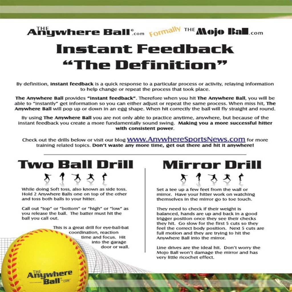 The Anywhere Ball Baseball  Softball Foam Training Ball (6 Pack Bundle)