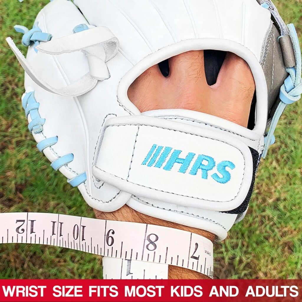Amazon.com : Hit Run Steal Softball Glove - Right Hand Throw Pitcher Full Grain Leather Basket Web Glove - Gray White with Light Blue Laces - Perfect for Softball Players (12 Inch) : Sports  Outdoors