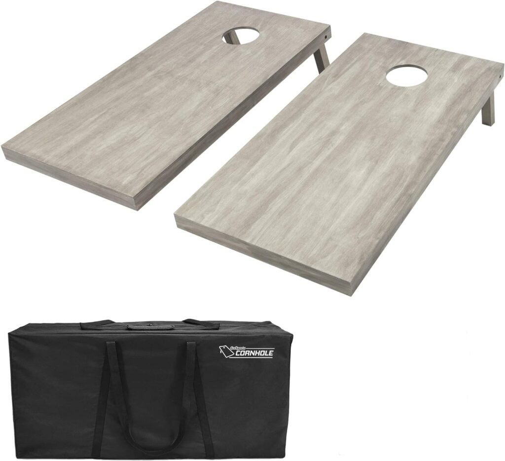 GoSports 4 ft x 2 ft Regulation Size Wooden Cornhole Boards Set - Includes Carrying Case and Bean Bags (Choose Your Colors) Over 100 Color Combinations