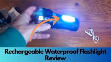 Powerful 4 LED Rechargeable Waterproof Flashlight With COB Side Light Review *TEMU*