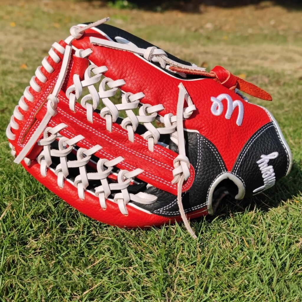 WISDMERY Baseball Softball Gloves 12.5 - Mens Women Full Grain Leather Outfield Infield Glove Adult Youth Fastpitch Slowpitch Softball Glove Right Hand Throw Modified Trap Training Fielding Mitt