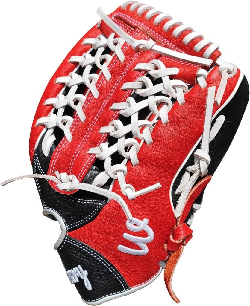 WISDMERY Full Grain Leather Baseball Softball Glove Adult Youth Infield Outfield