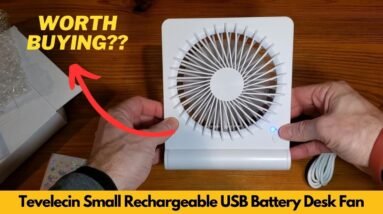 Tevelecin Small Rechargeable USB Battery Desk Fan Review and Demo | Worth Buying?