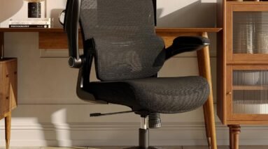 ergonomic mesh office chair high back desk chair with adjustable lumbar support flip up arm headrest swivel rolling whee