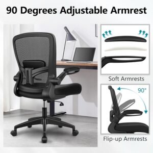 felixking ergonomic office chair with adjustable high back breathable mesh lumbar support flip up armrests executive rol 2