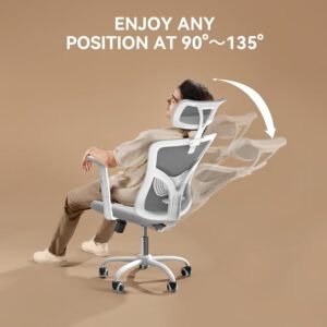 noblewell ergonomic office chair desk chair with 2 adjustable lumbar support headrest 2d armrest office chair backrest 1 3